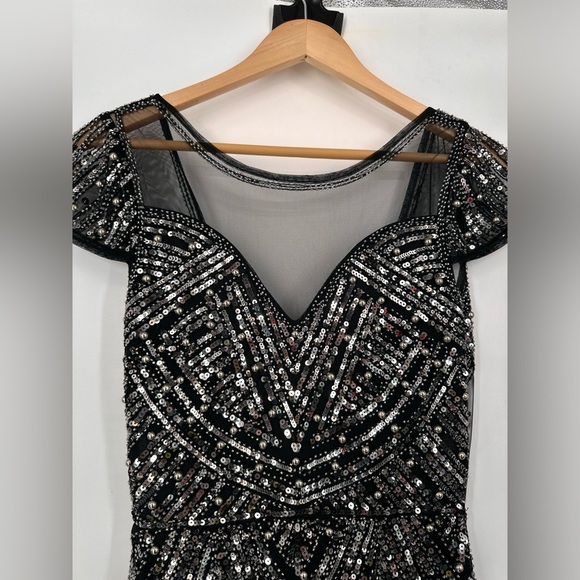 Nasty Gal sequin and mesh Cocktail Party Dress - Picture 3 of 6